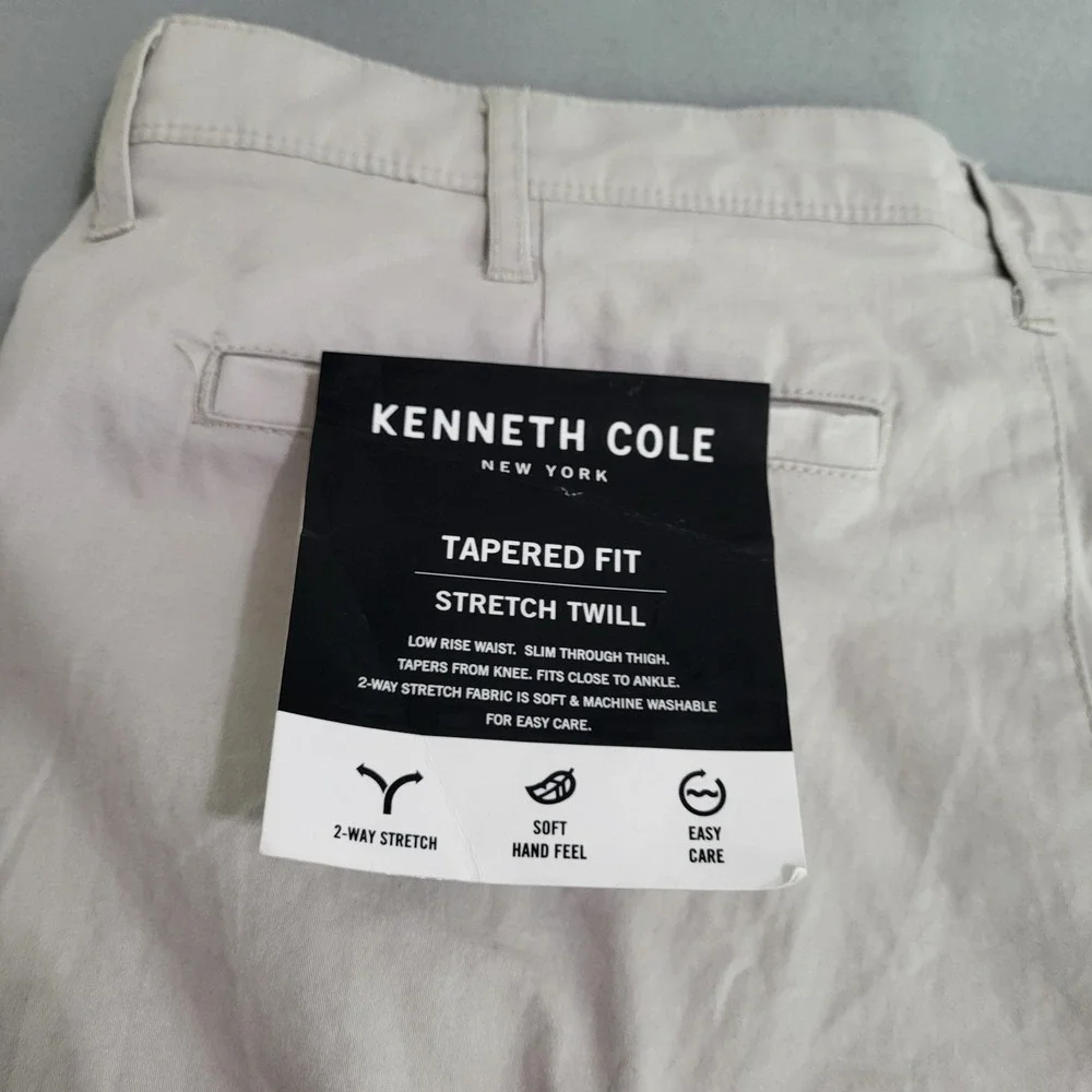 NWT‎ Kenneth Cole Techni-Cole Tapered Fit Stretch Lightweight Pants Men's 34x32